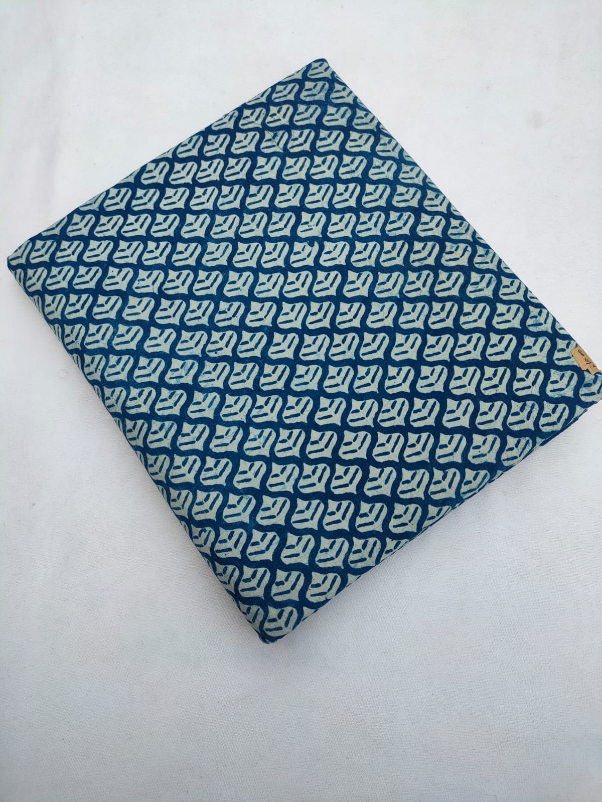 Navy Blue Botanical Indigo Print Pure Cotton Fabric From Tulsi Prints