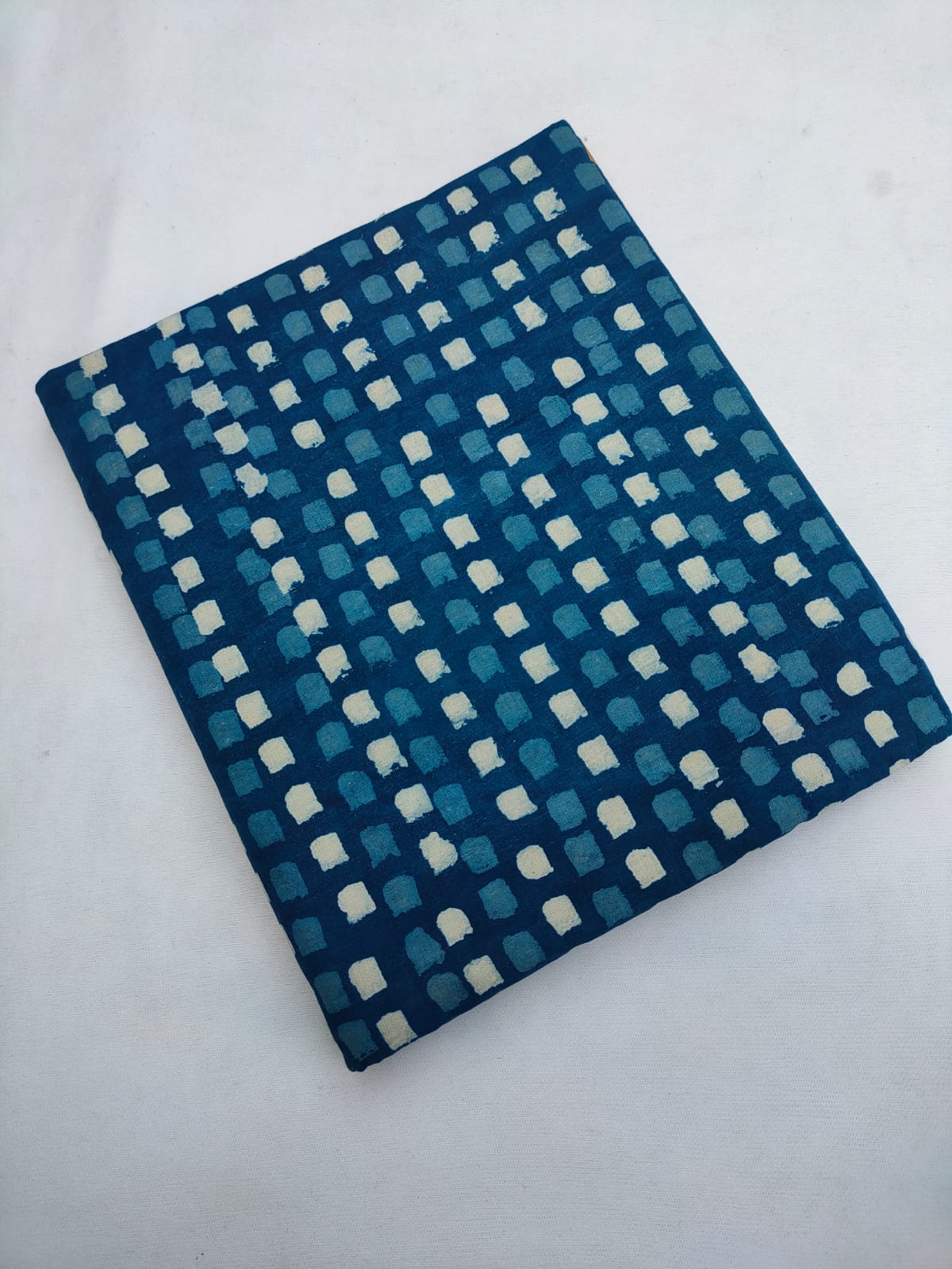 Navy Blue Geometric Indigo Print Pure Cotton Fabric Fabric From Tulsi Prints