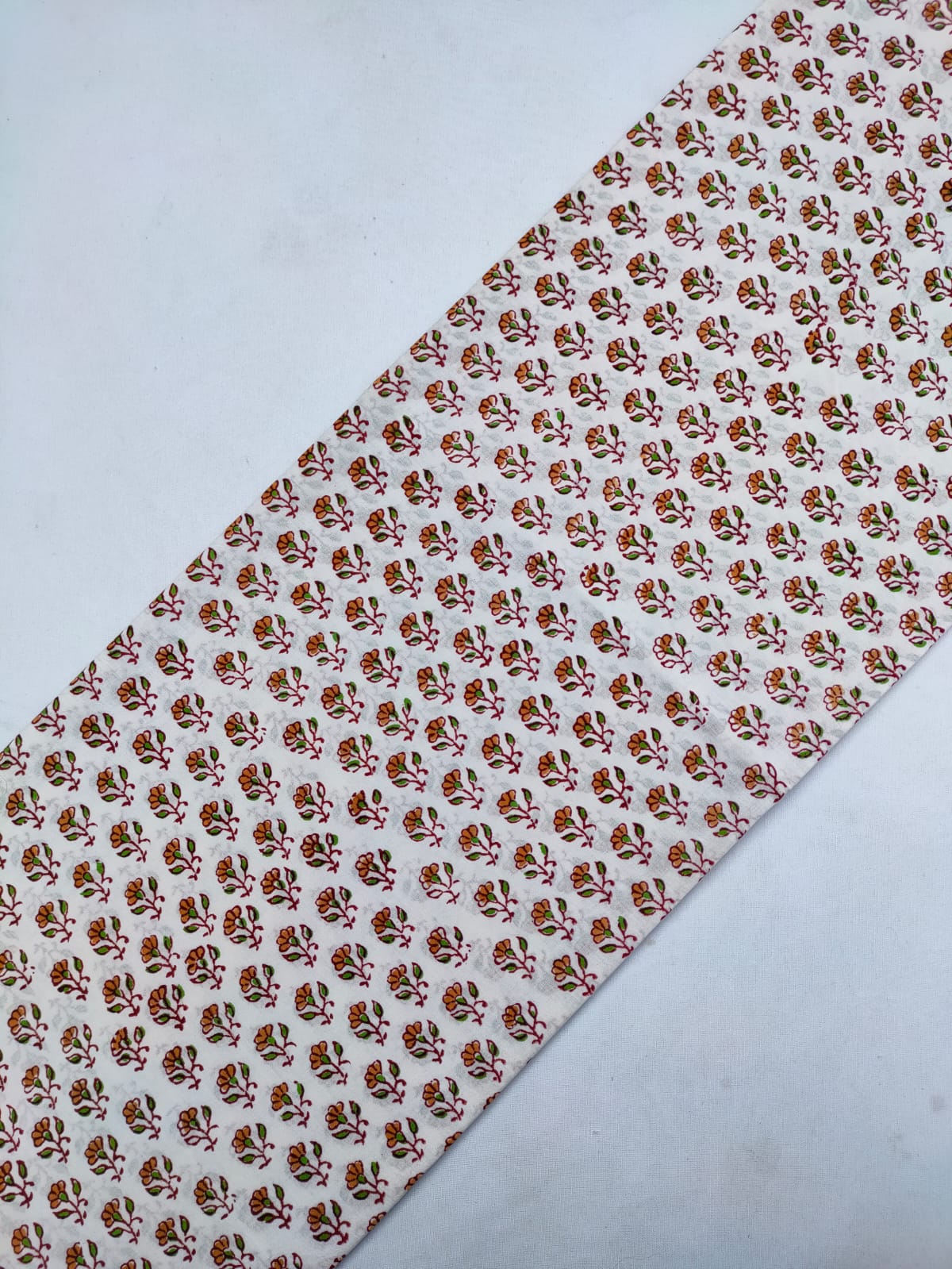 Hand Block Printed Pure Cotton Fabric In Running Length - JBRS289