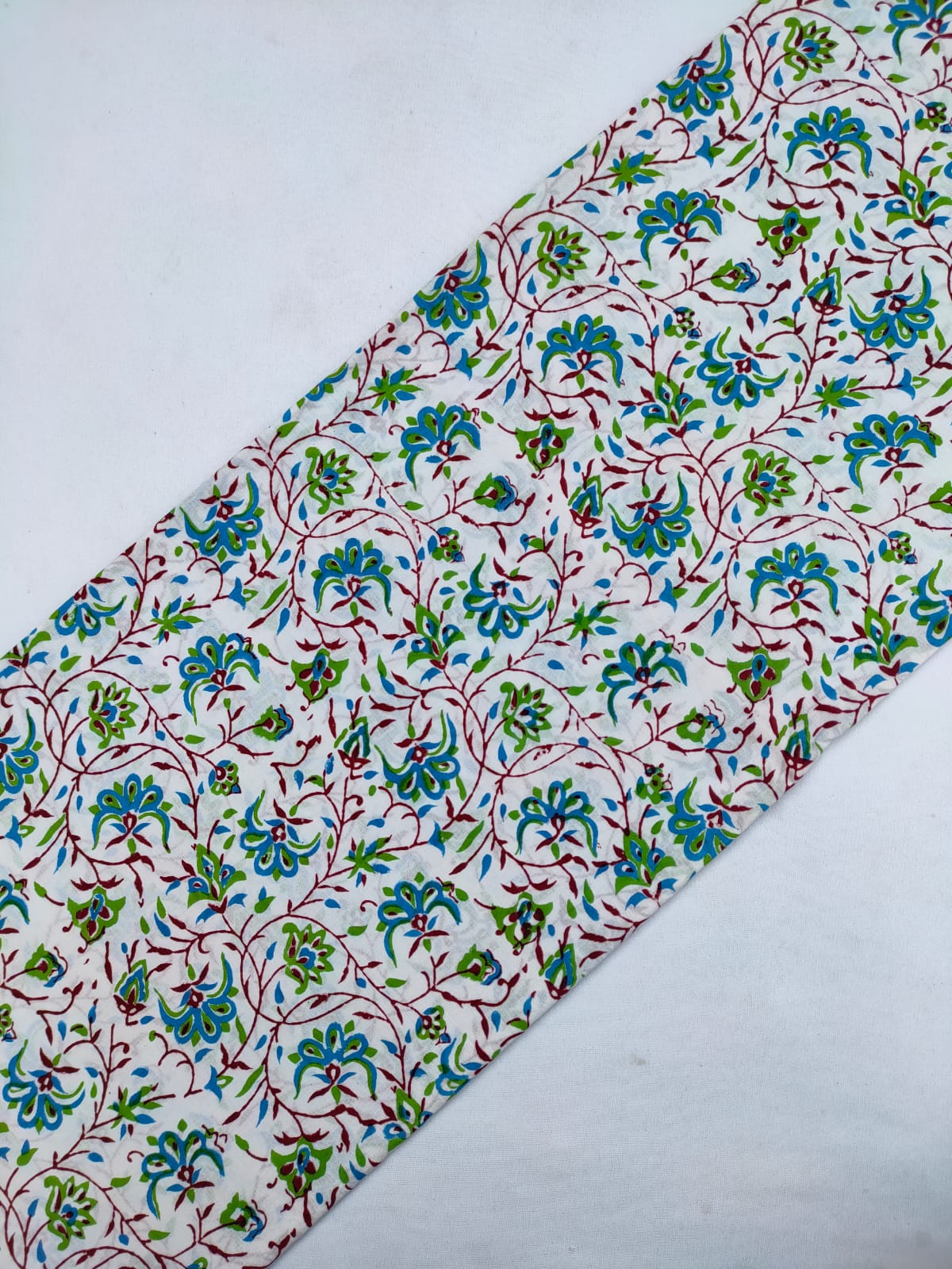 Hand Block Printed Pure Cotton Fabric In Running Length - JBRS293