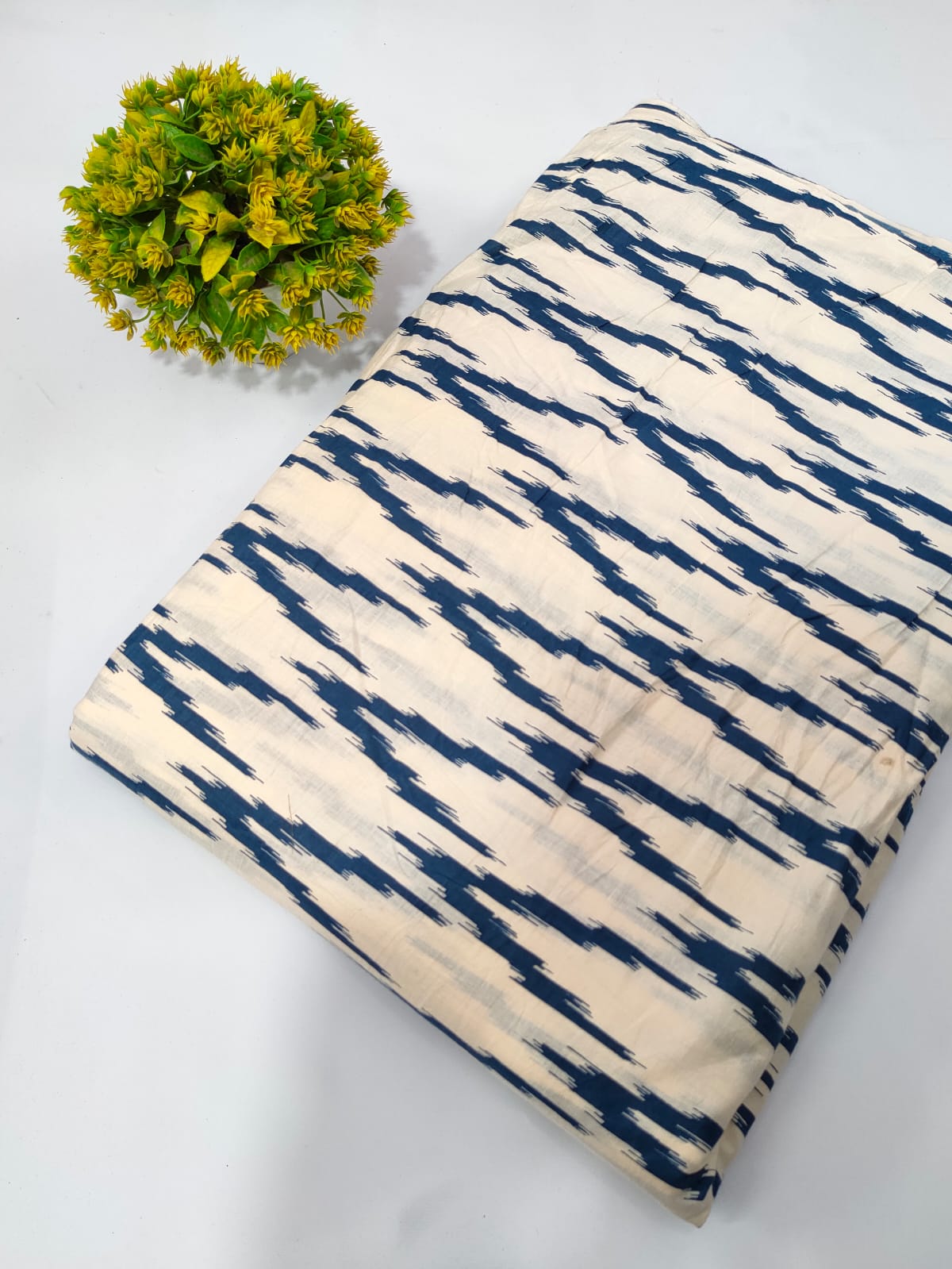 Beige Abstract Screen Print Pure Cotton Fabric