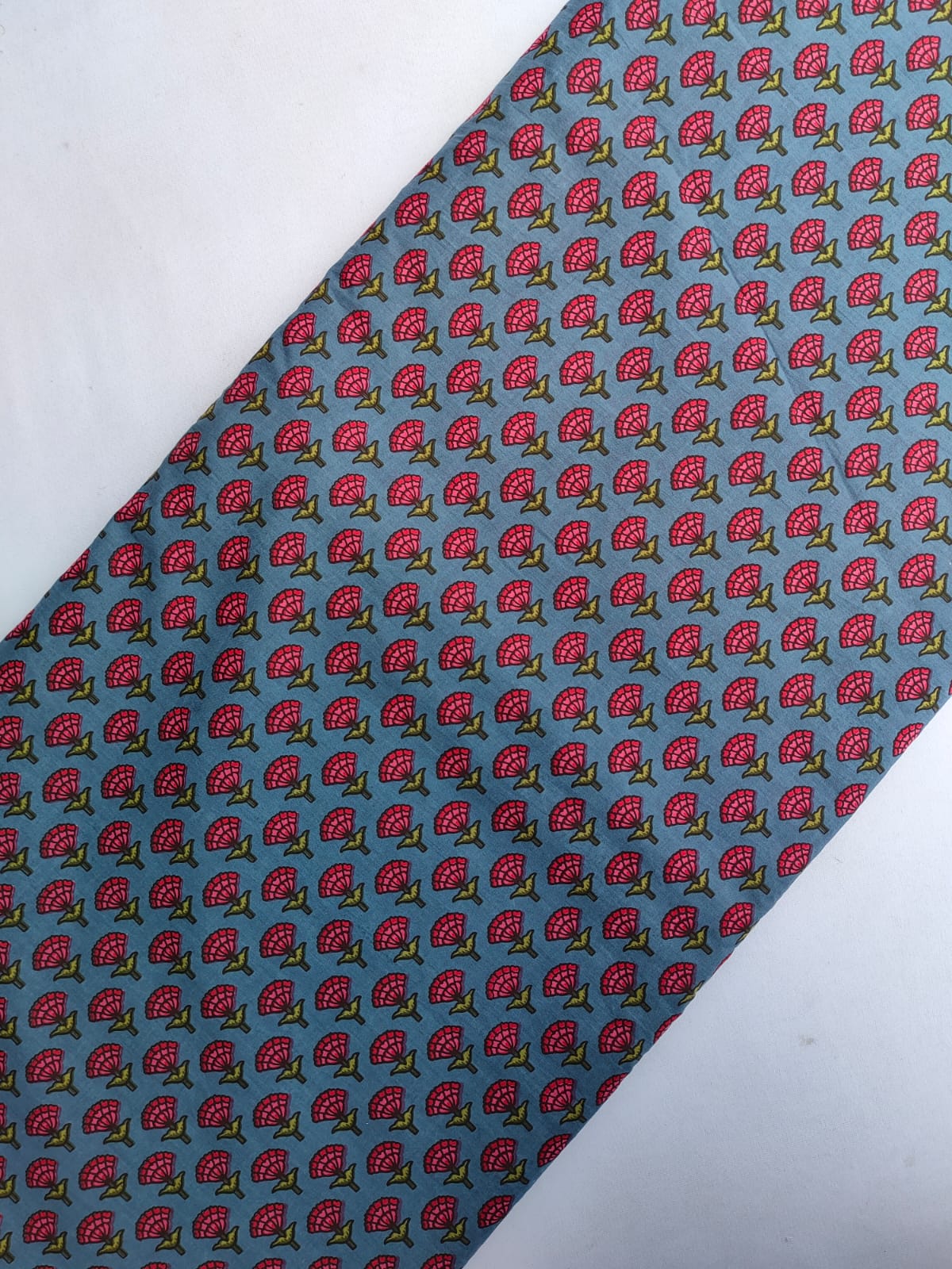 Sky Blue Floral Screen Print Pure Cotton Fabric From Tulsi Prints
