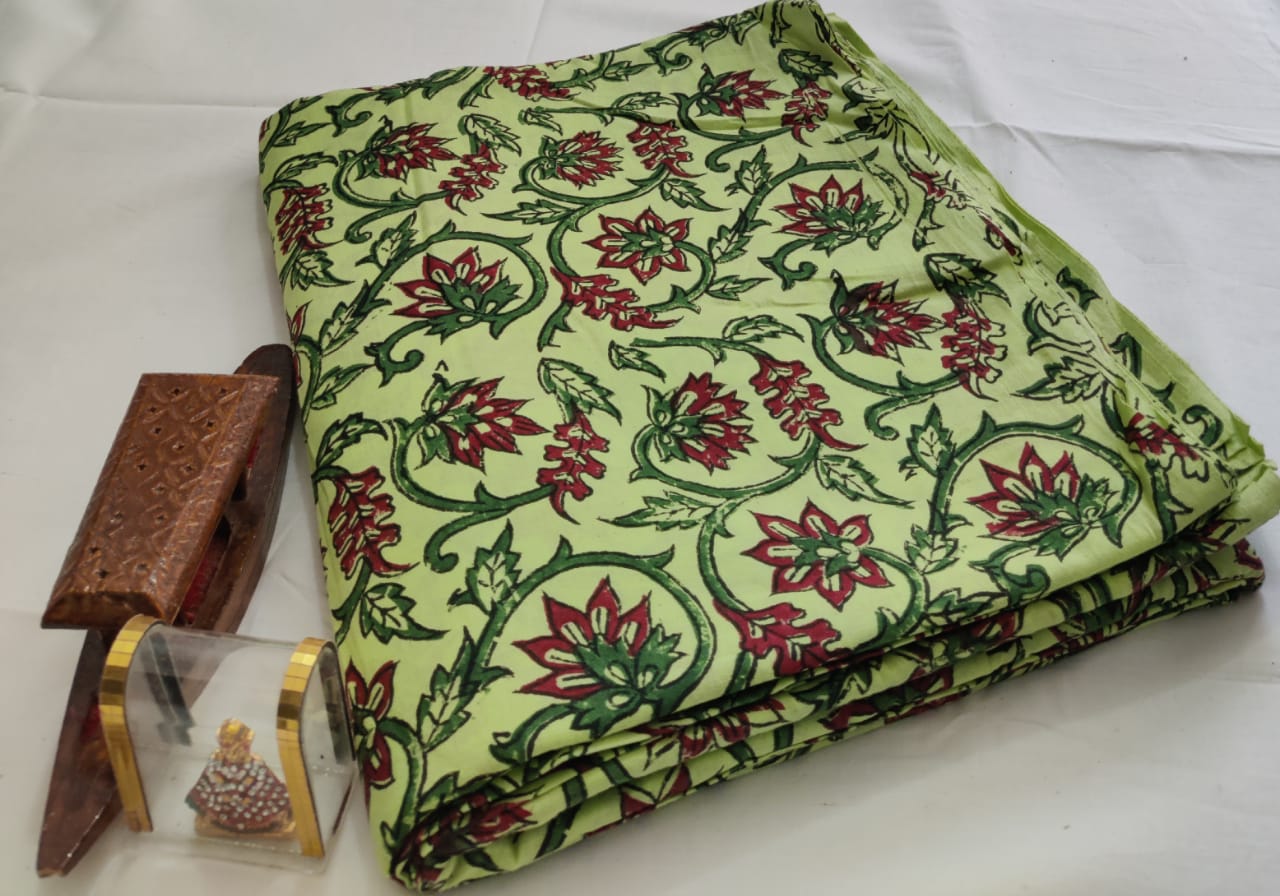 Bagru Pure Cotton Hand Block Printed Fabric - JBRBK26