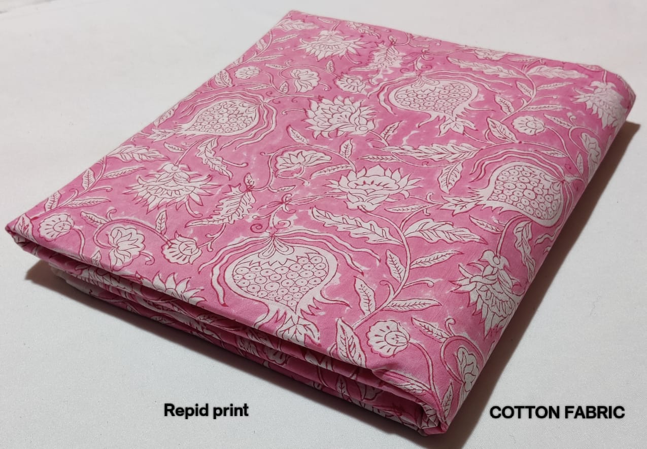 Pure Cotton Hand Block Printed Fabric - JBRBK9