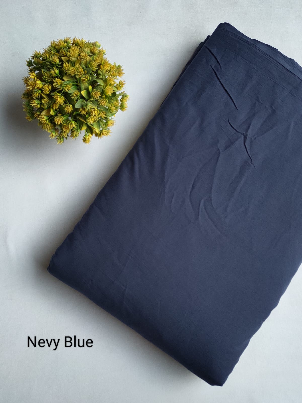 Neavy Blue Plain Dye Solid Pure Cotton Fabric From Tulsi Prints