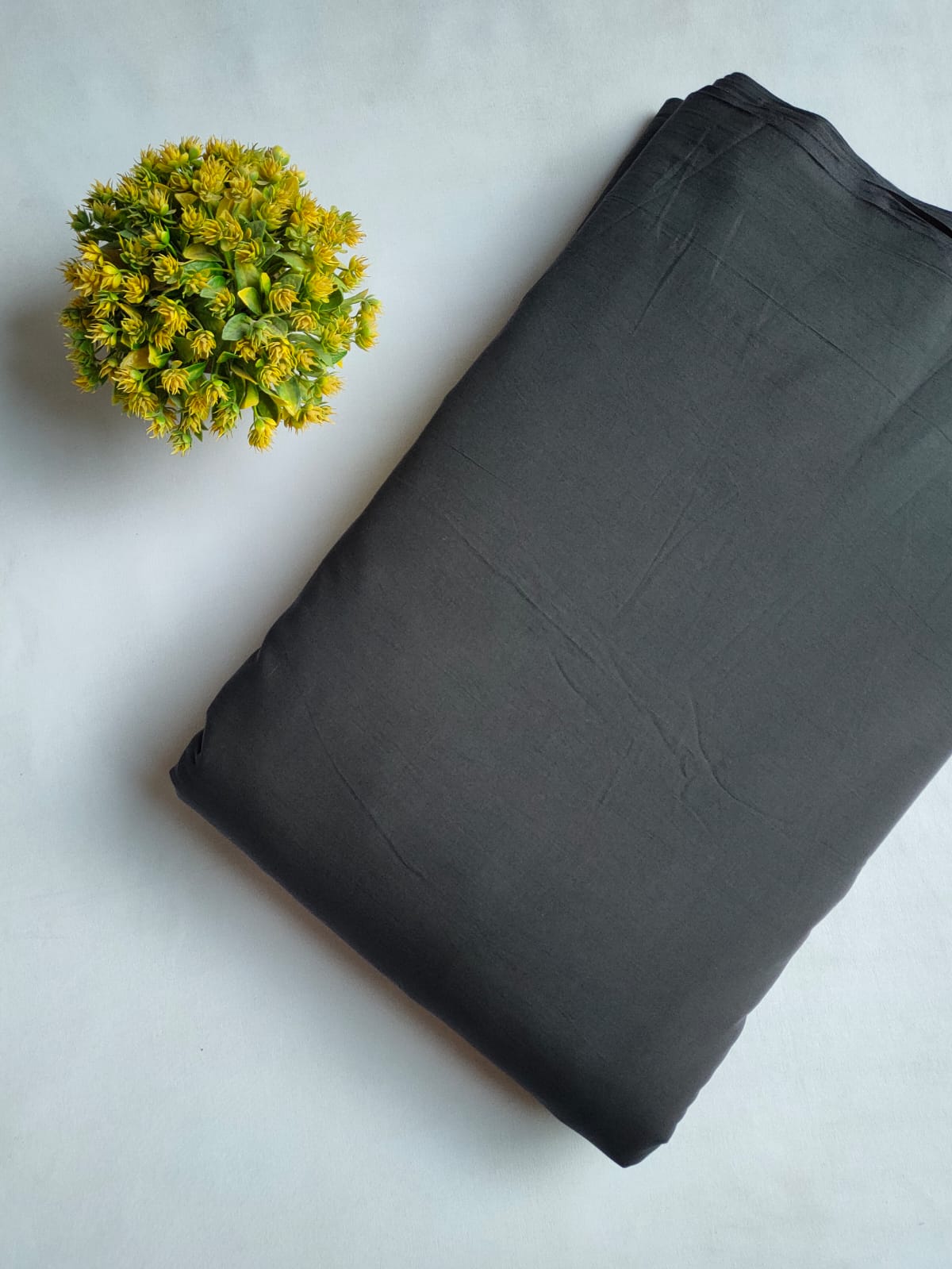 Charcoal Solid Plain Dye Solid Pure Cotton Fabric From Tulsi Prints