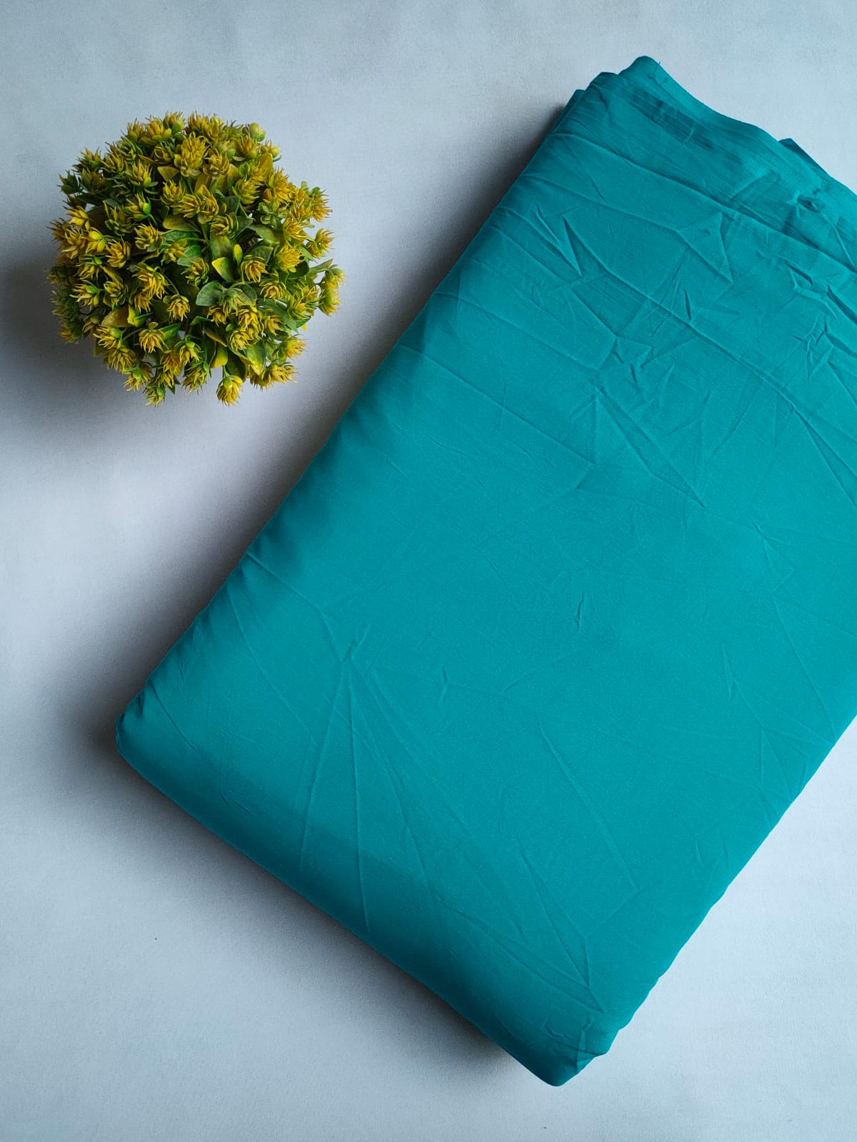 Teal Solid Plain Dye Solid Pure Cotton Fabric From Tulsi Prints