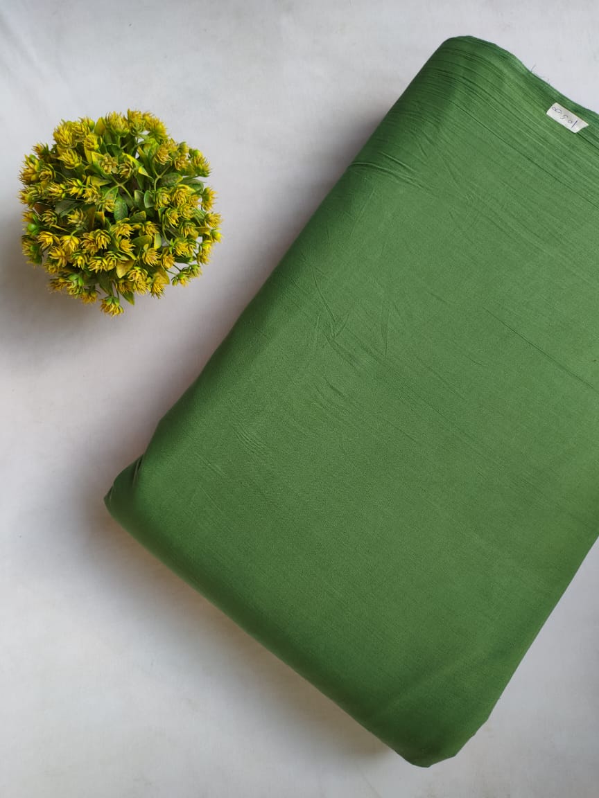 Green Solid Plain Dye Solid Pure Cotton Fabric From Tulsi Prints
