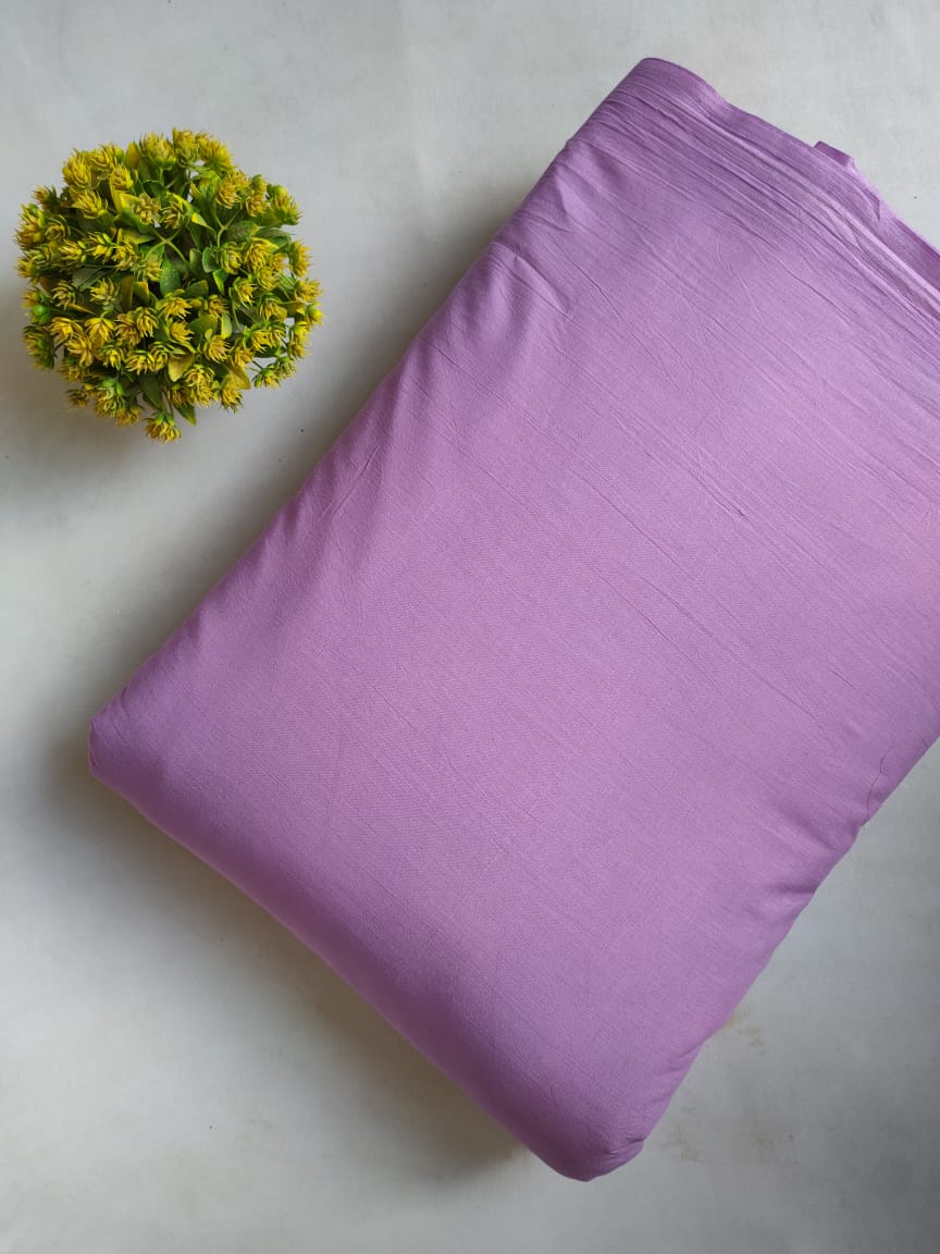 Lavender Plain Dye Solid Pure Cotton Fabric From Tulsi Prints