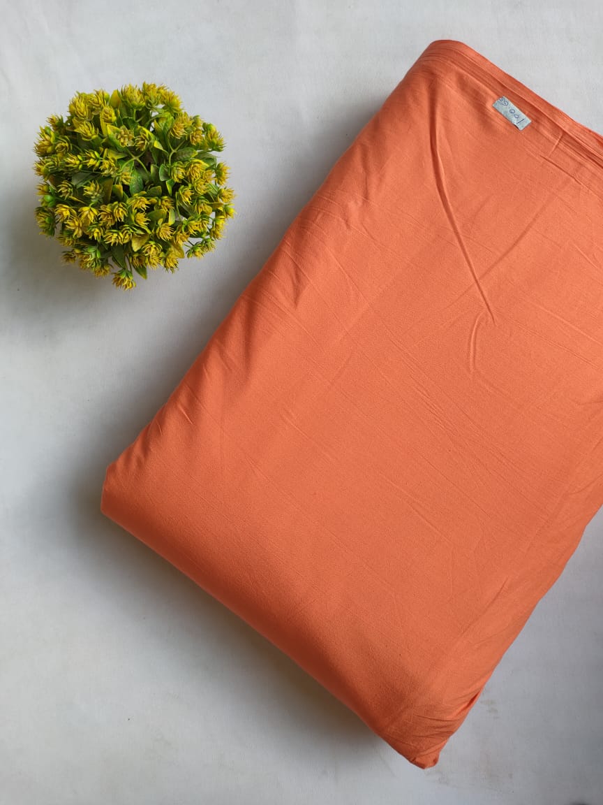 Coral Solid Plain Dye Solid Pure Cotton Fabric From Tulsi Prints