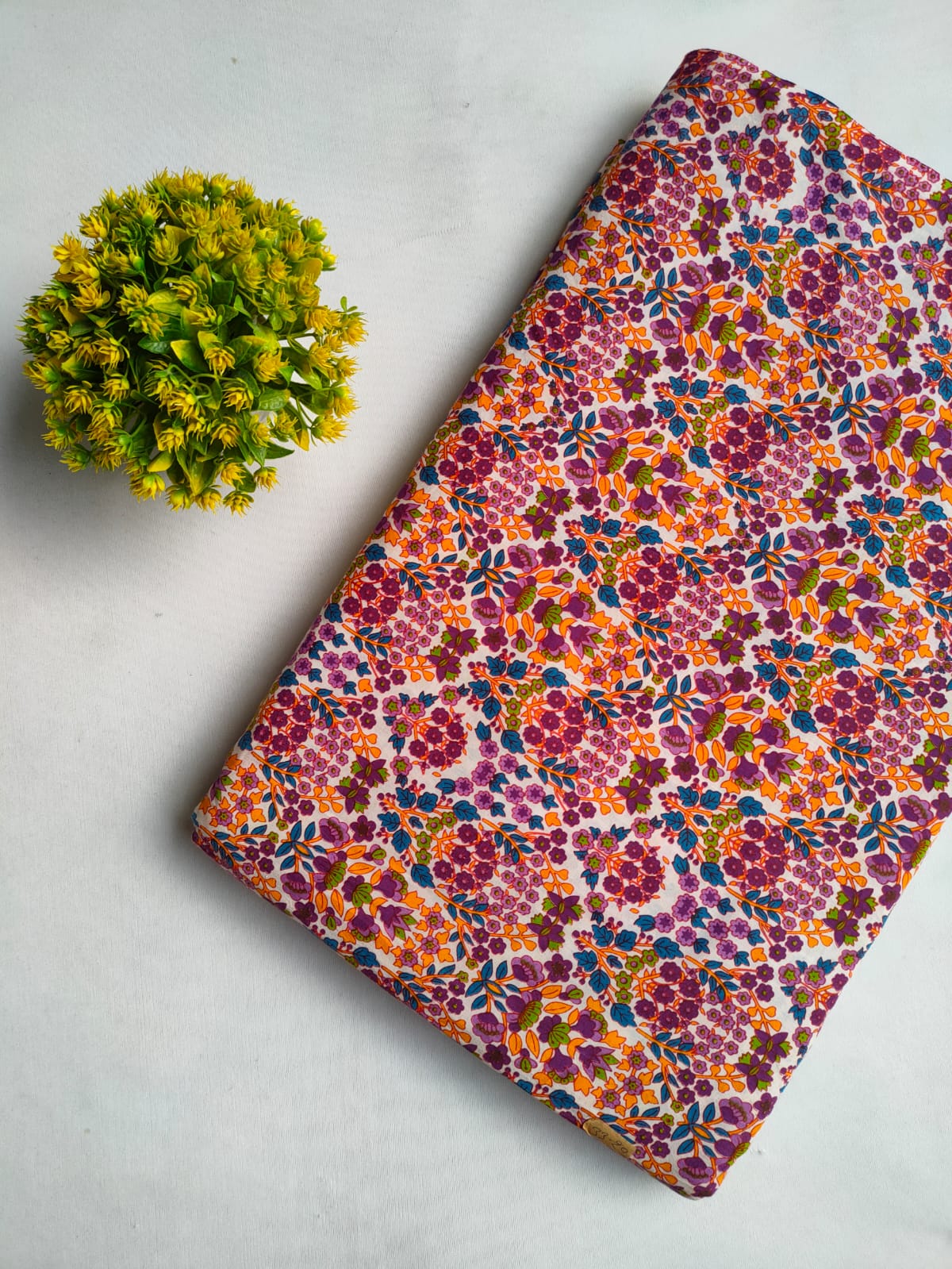 Vibrant Floral Screen Print Pure Cotton Fabric From Tulsi Prints