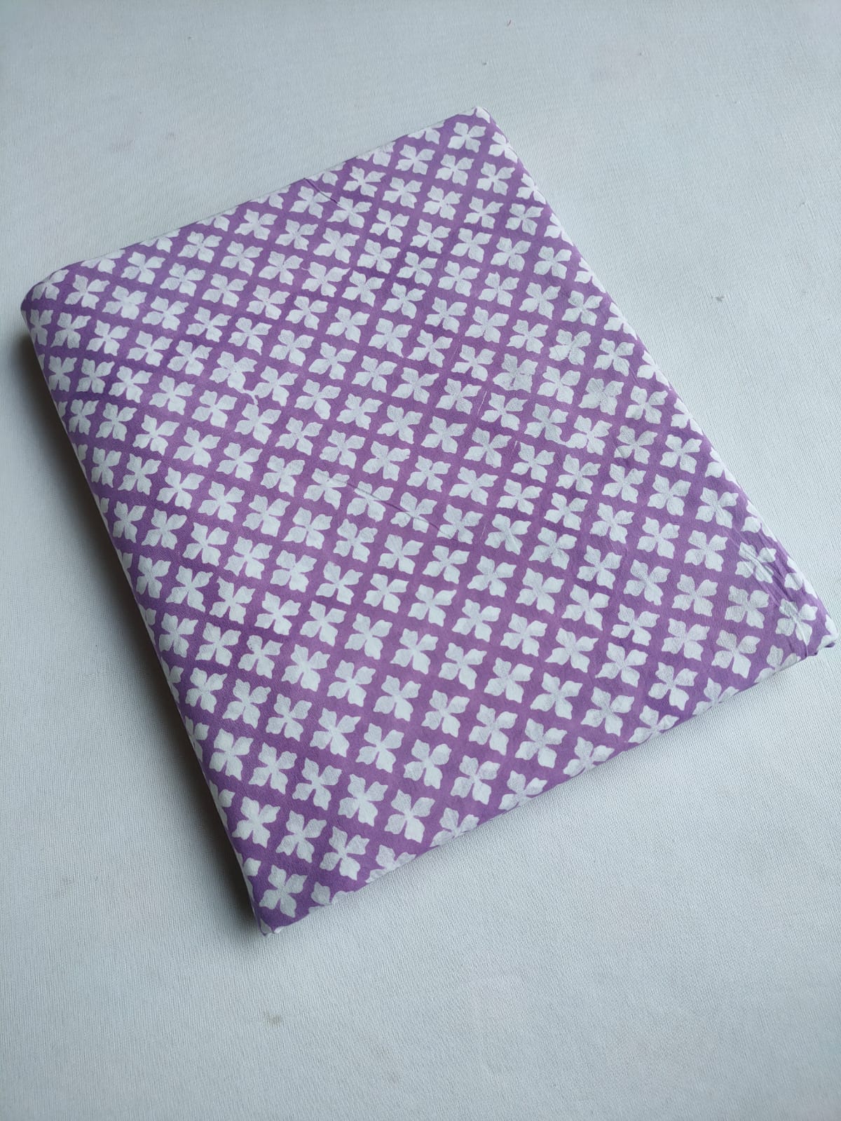 Lavender Small Buti Sanganeri Hand Block Print Pure Cotton Fabric From Tulsi Prints
