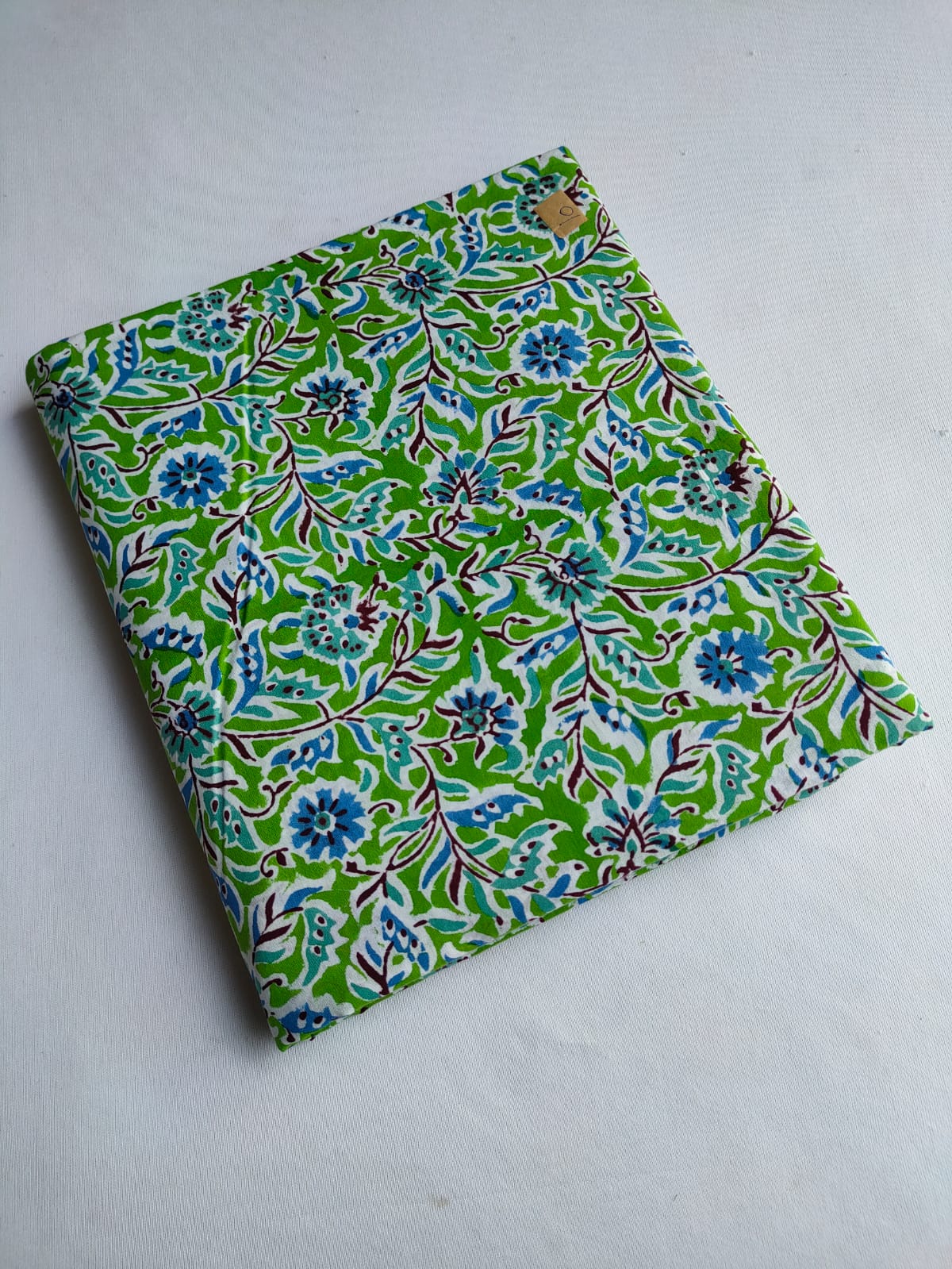 Green Floral Vine Sanganeri Hand Block Print Pure Cotton Fabric From Tulsi Prints