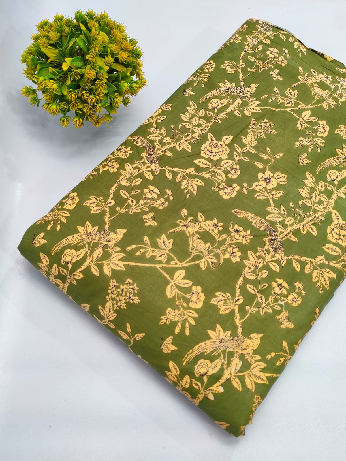 Soft cotton fabric for summer tulsi prints