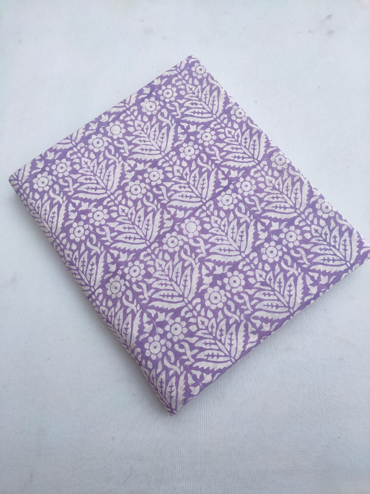 Lavender Floral Vine Jaipuri Hand Block Print Pure Cotton Fabric From Tulsi Prints