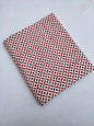 Off White And Red Geometric Motif Jaipuri Hand Block Print Pure Cotton Fabric From Tulsi Prints