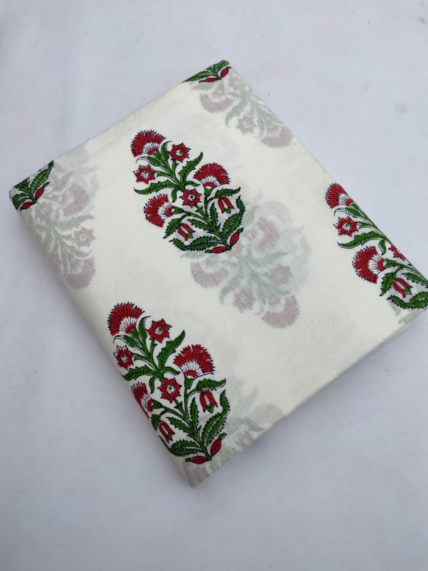 Bagru Pure Cotton Hand Block Fabric - JBRBK720