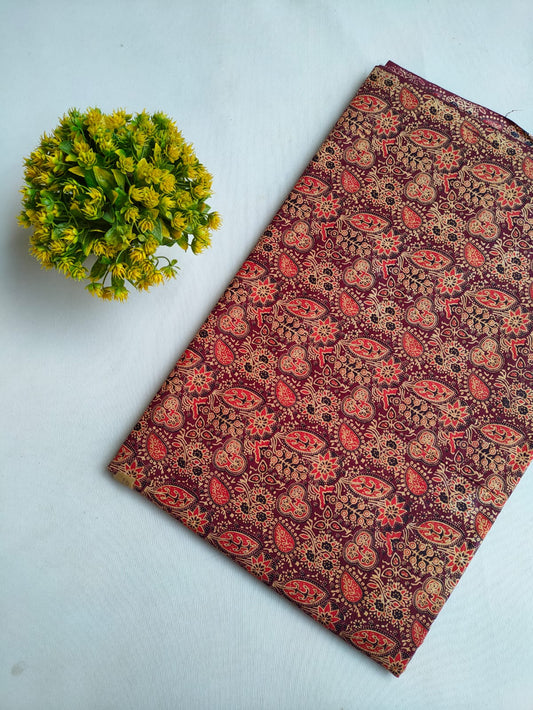 Hand Block Printed Pure Cotton Fabric - JBRFBK117