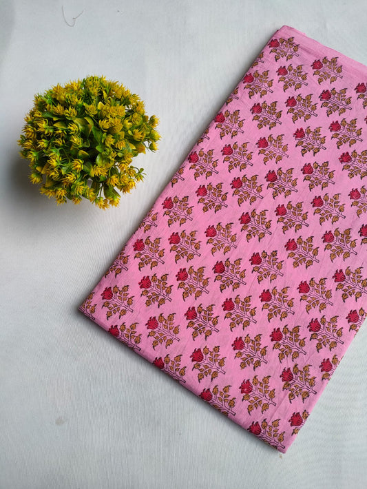 Hand Block Printed Pure Cotton Fabric - JBRFBK16