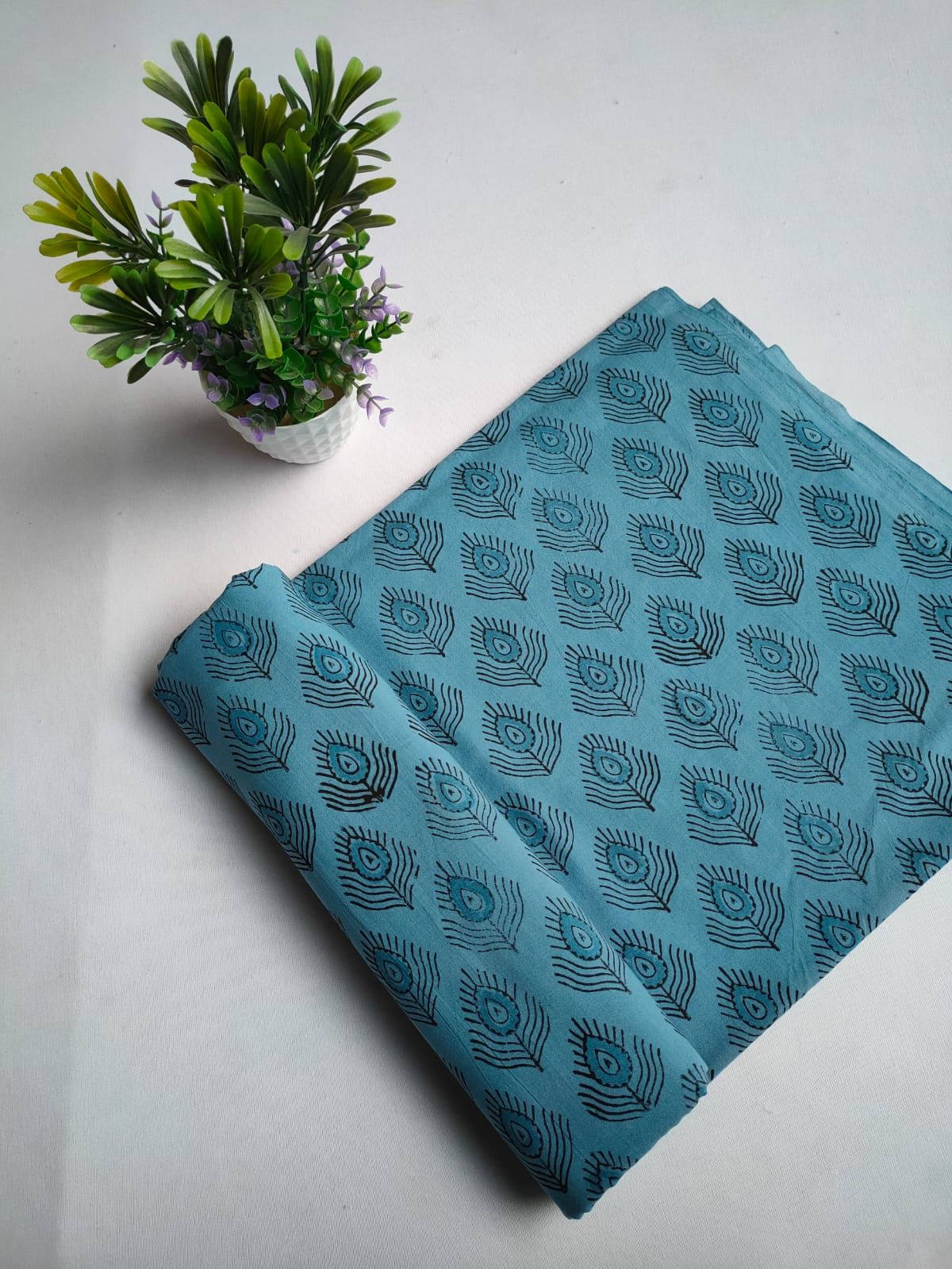 Pure Cotton Hand Block Printed Fabric - JBTKB16