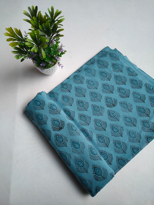 Pure Cotton Hand Block Printed Fabric - JBTKB16
