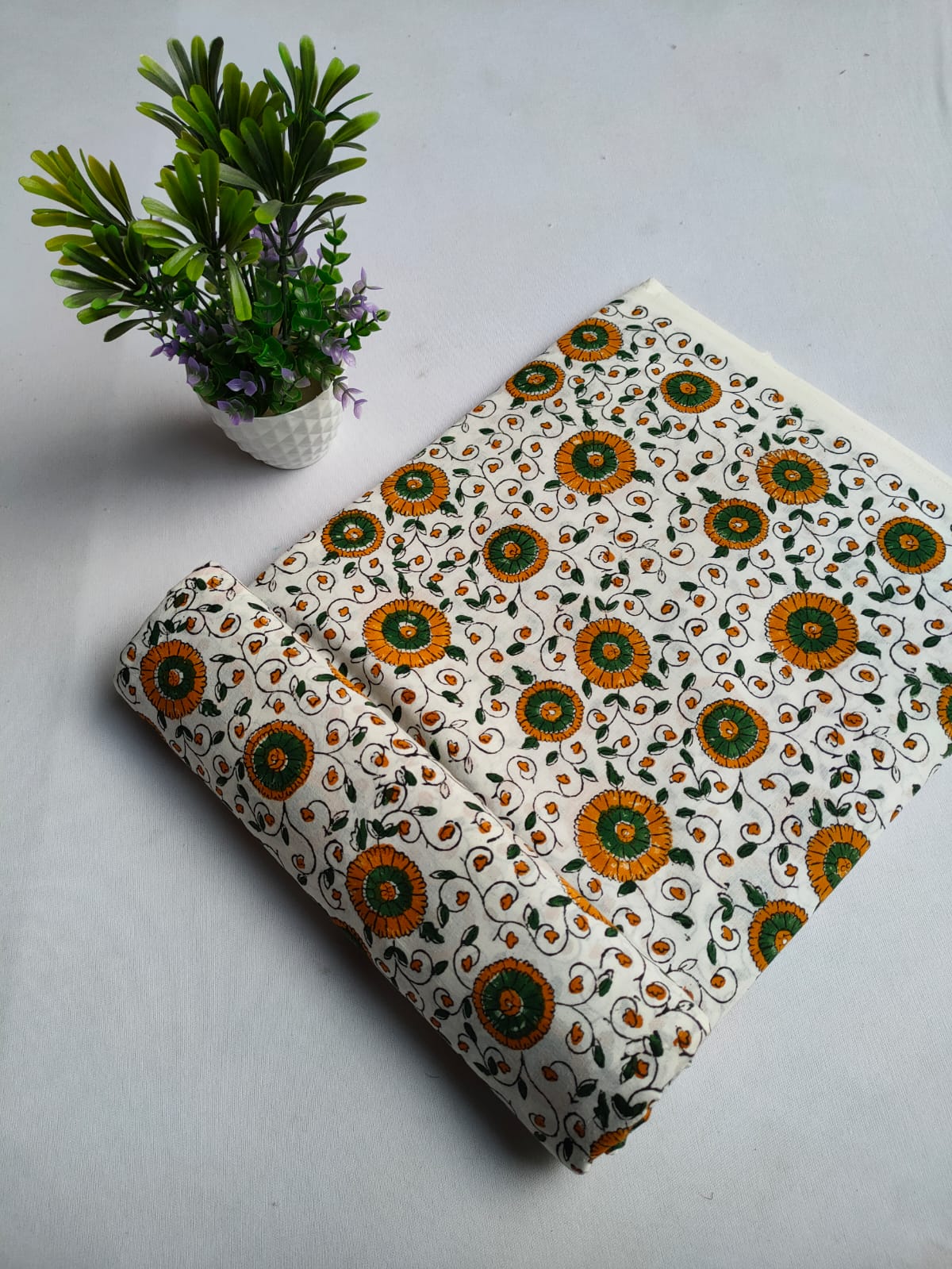 Pure Cotton Hand Block Printed Fabric - JBTKB25