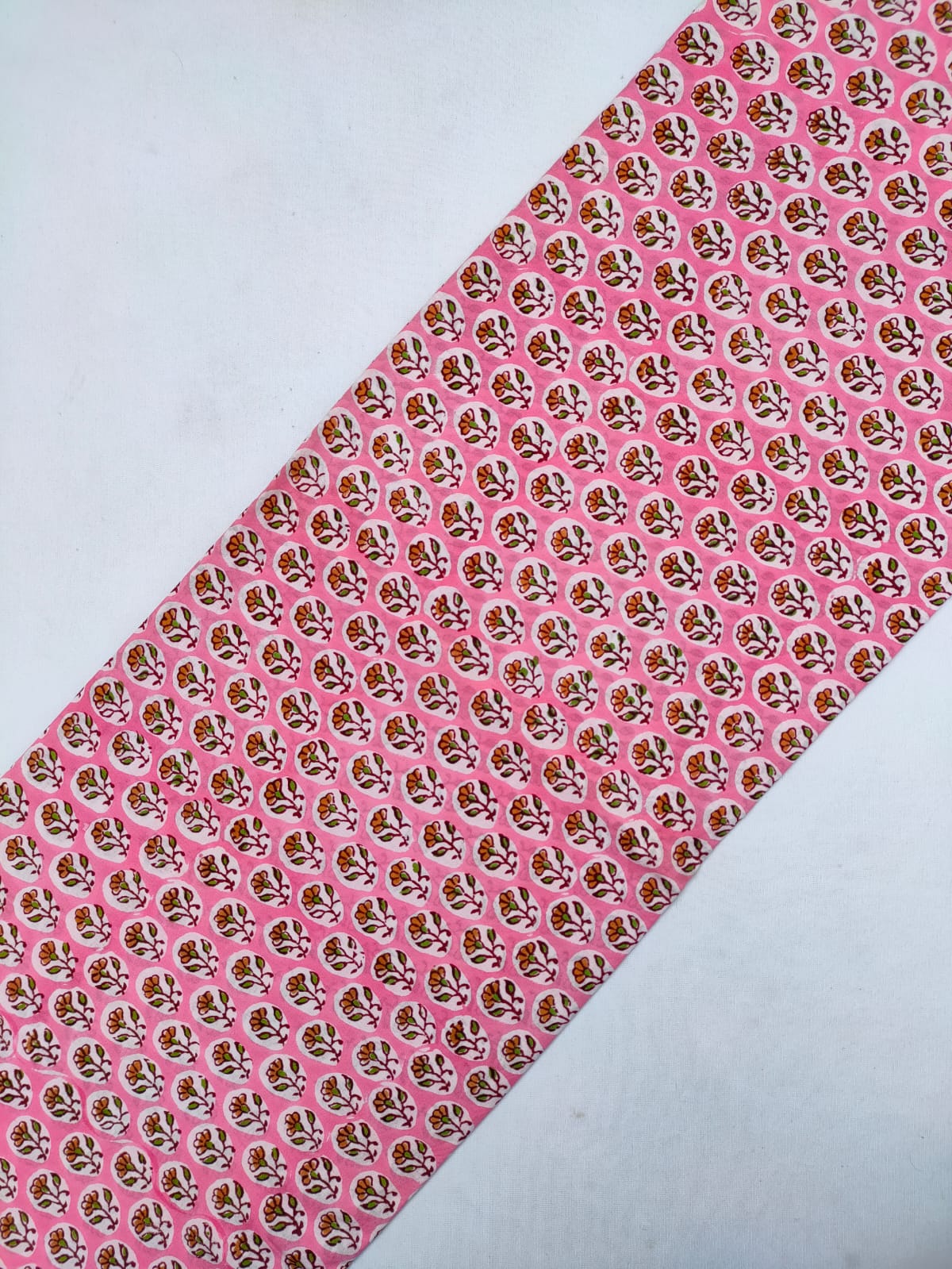 Hand Block Printed Pure Cotton Fabric In Running Length - JBRS285