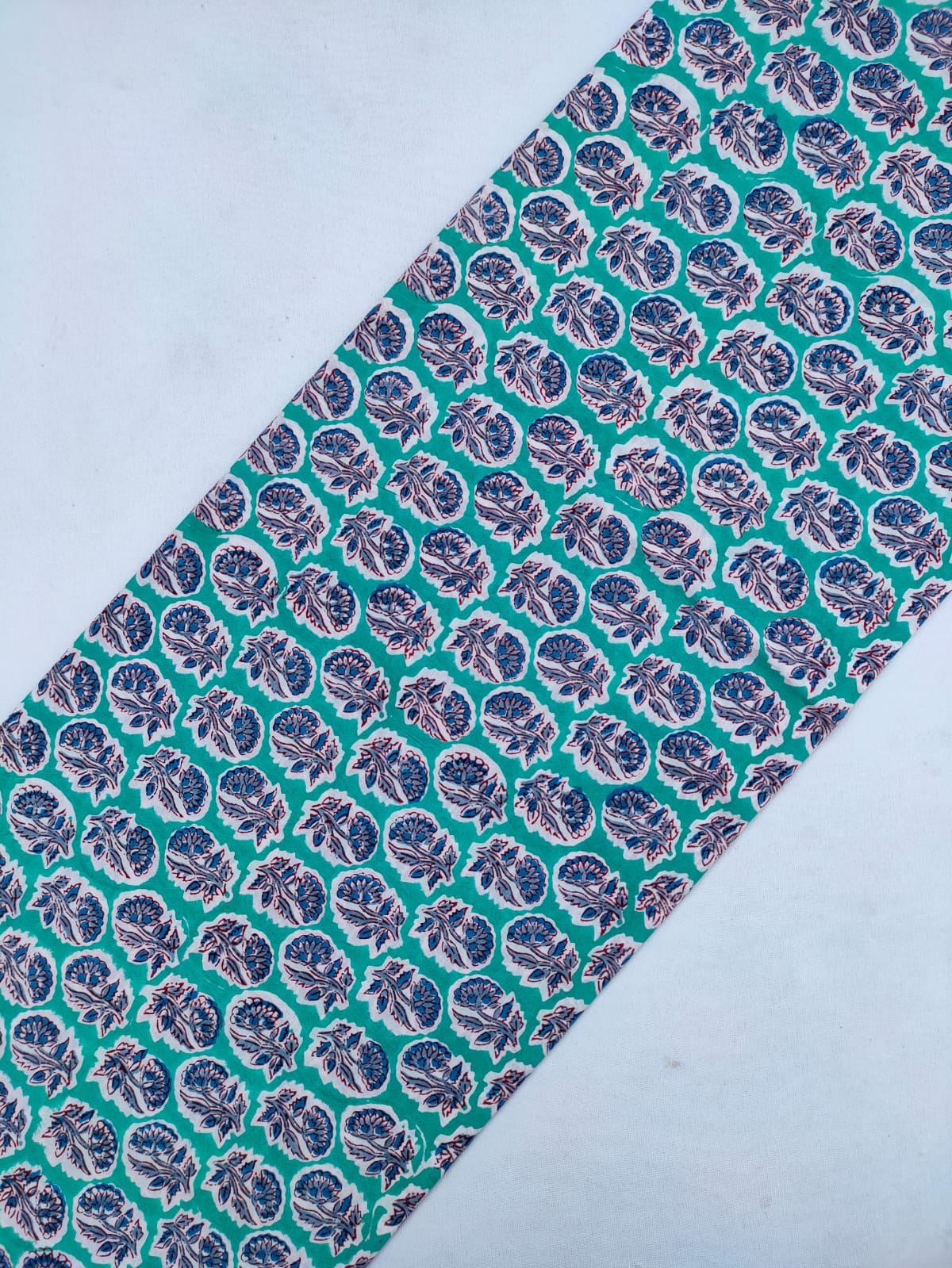 Jaipuri Pure Cotton Hand Block Printed Fabric In Running Length - JBRS296