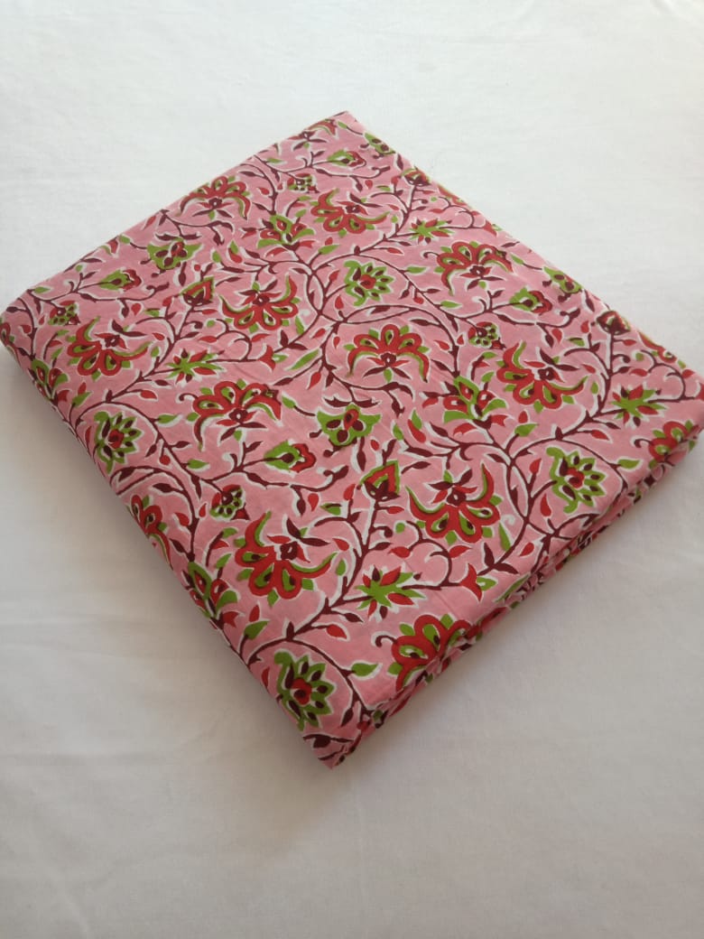 Jaipuri Cotton Hand Block Printed Fabric In Running Length - JBR202