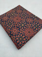 Navy Blue Geometric Ajrakh Pure Cotton Fabric From Tulsi Prints