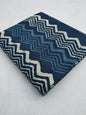 Navy Blue Zigzag Dabu Print Cotton Fabric From Tulsi Prints