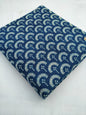 Navy Blue Fan Motif Indigo Dabu Print Cotton Fabric From Tulsi Prints