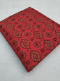 Red Circular Floral Ajrakh Print Cotton Fabric From Tulsi Prints