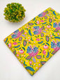 Yellow Floral Vine Screen Print Pure Cotton Fabric From Tulsi Prints