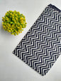 Navy White Zigzag Jaipuri Block Print Cotton Fabric From Tulsi Prints