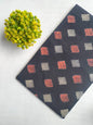 Black Square Print Jaipuri Block Print Cotton Fabric From Tulsi Prints