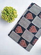 Black and White Geometric Jaipuri Block Print Pure Cotton Fabric From Tulsi Prints