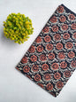 Black Floral Sanganeri Hand Block Print Cotton Fabric From Tulsi Prints