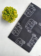 Black Abstract Jaipuri Block Print Cotton Fabric From Tulsi Prints