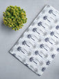 White Palm Tree Jaipuri Block Print Pure Cotton Fabric From Tulsi Prints
