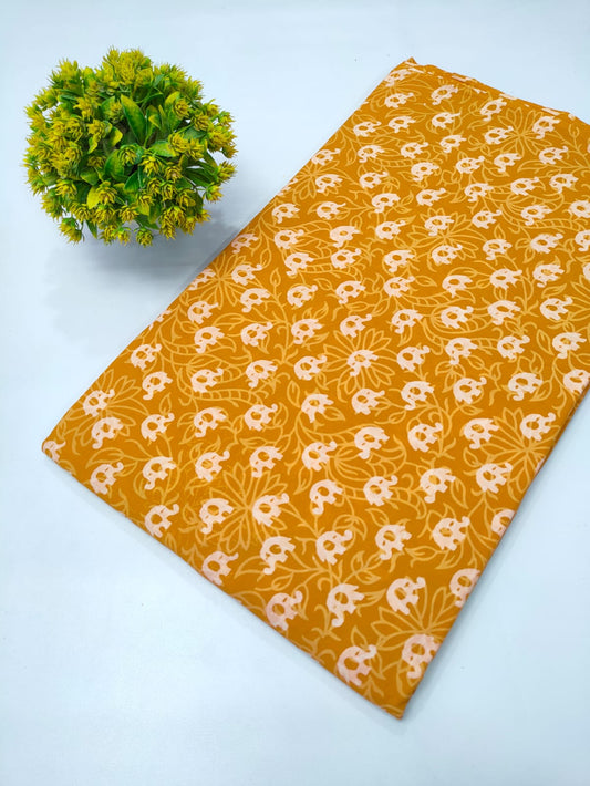 Discharge Hand Block Pure Cotton Bagru Fabric
