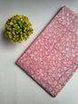 Pink Floral Vine Sanganeri Hand Block Print Pure Cotton Fabric From Tulsi Prints