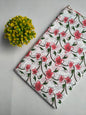 White Floral Vine Sanganeri Hand Block Print Pure Cotton Fabric From Tulsi Prints