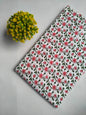 White Floral Vine Jaipuri Hand Block Print Pure Cotton Fabric From Tulsi Prints