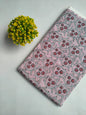 Mauve Geometric Floral Jaipuri Block Print Pure Cotton Fabric From Tulsi Prints