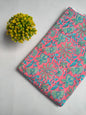 Pink Floral Vine Sanganeri Hand Block Print Pure Cotton Fabric From Tulsi Prints