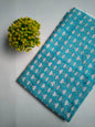Turquoise Blue Floral Vine Jaipuri Hand Block Print Pure Cotton Fabric From Tulsi Prints
