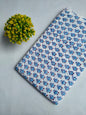 White Blue Penguin Motif Sanganeri Print Pure Cotton Fabric From Tulsi Prints