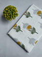White Floral Boota Jaipuri Block Print Pure Cotton Fabric From Tulsi Prints