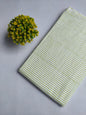 White and Green Striped Jaipuri Hand Block Print Pure Cotton Fabric From Tulsi Prints